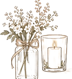 Bouquet et bougie